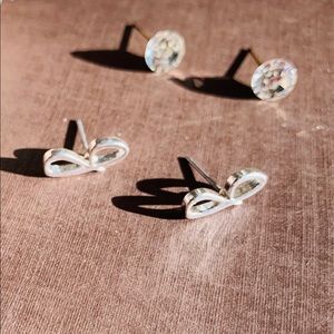 Stud & “J” Letter Earring Duo Set